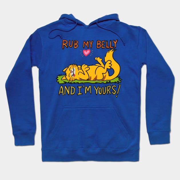 Rub my belly kitty Hoodie by wolfmanjaq